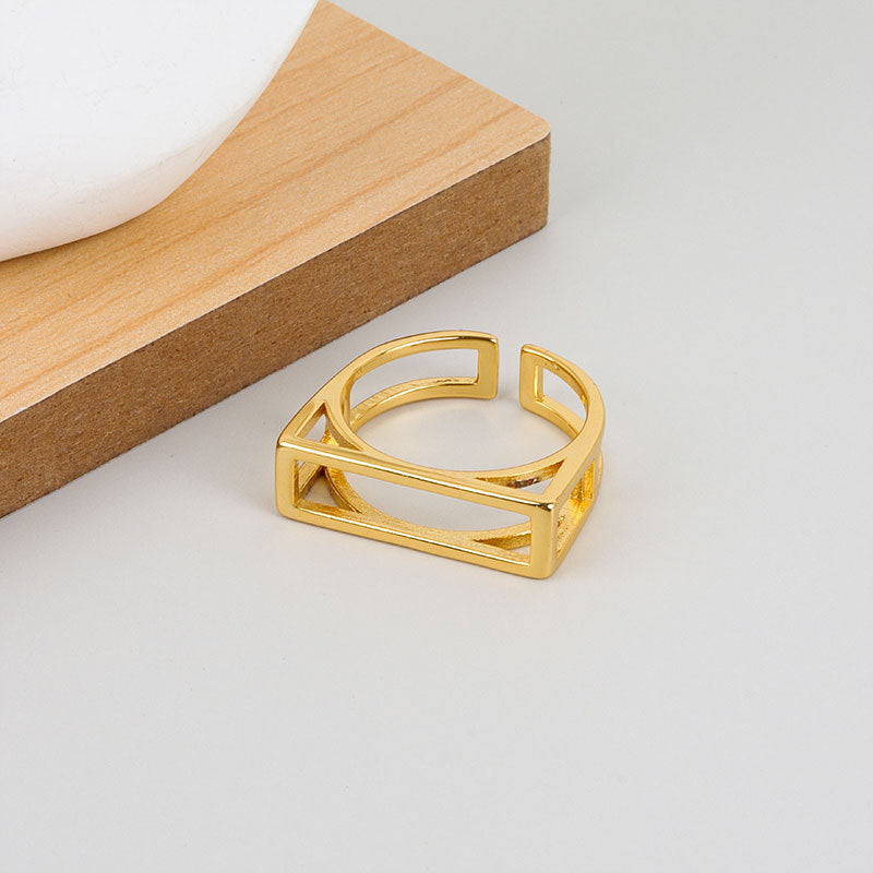 Rectangle Hollow Geometric Ring