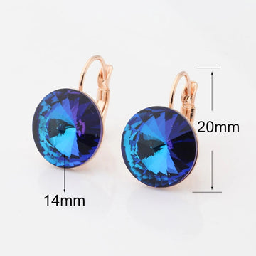 Simple Design 14mm Crystal Drop Earrings