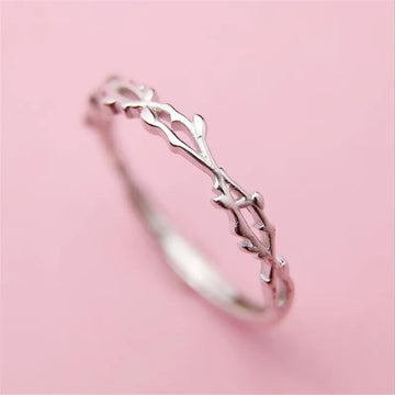 Exquisite Twig Thorn Leaf Branch Rings