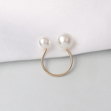 Simulated Pearl Adjustable Anillos Open Rings