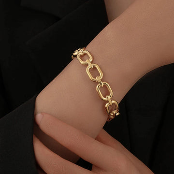 Square Link Hollow Out Bangle