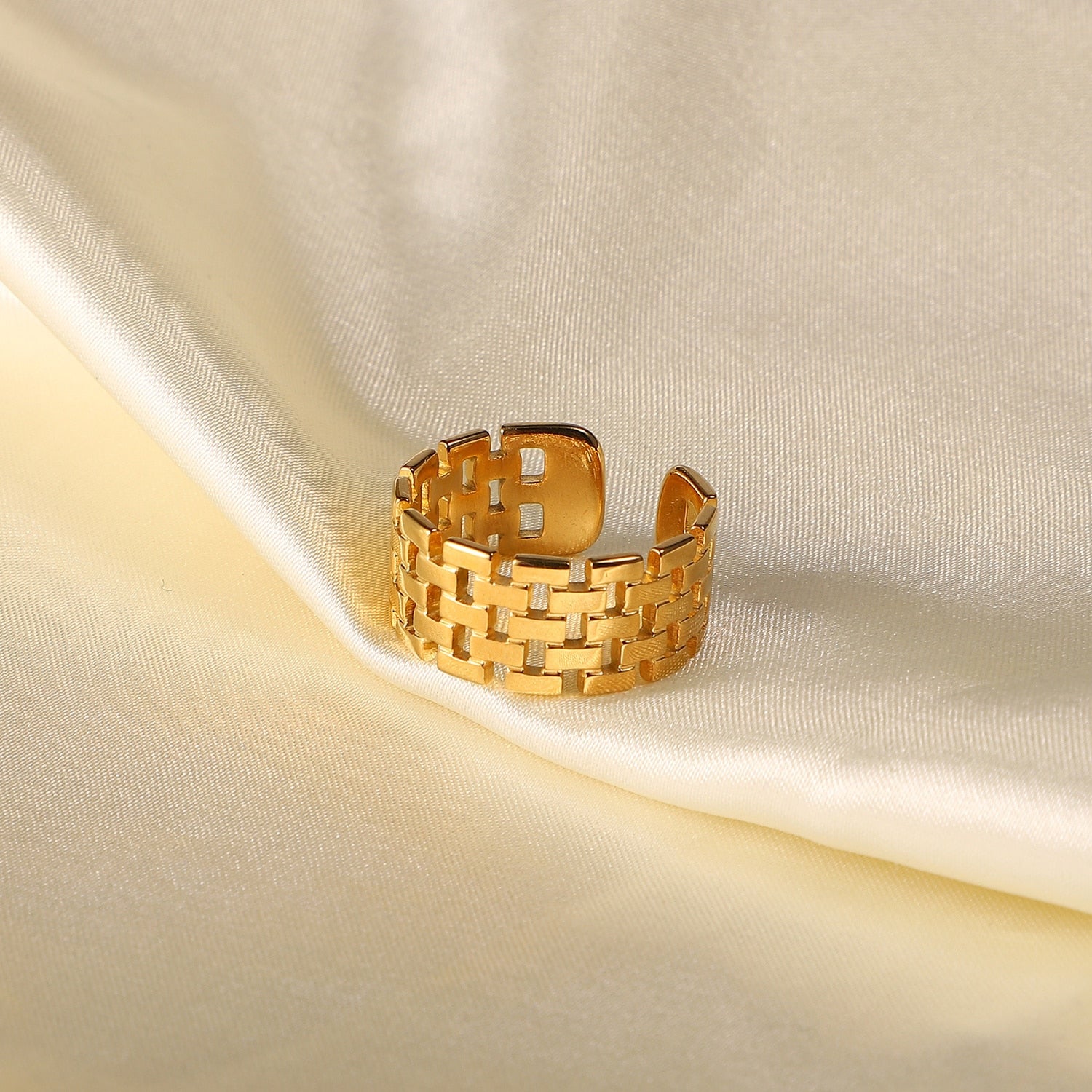 Stainless Steel Adjustable Gold Plated Rings