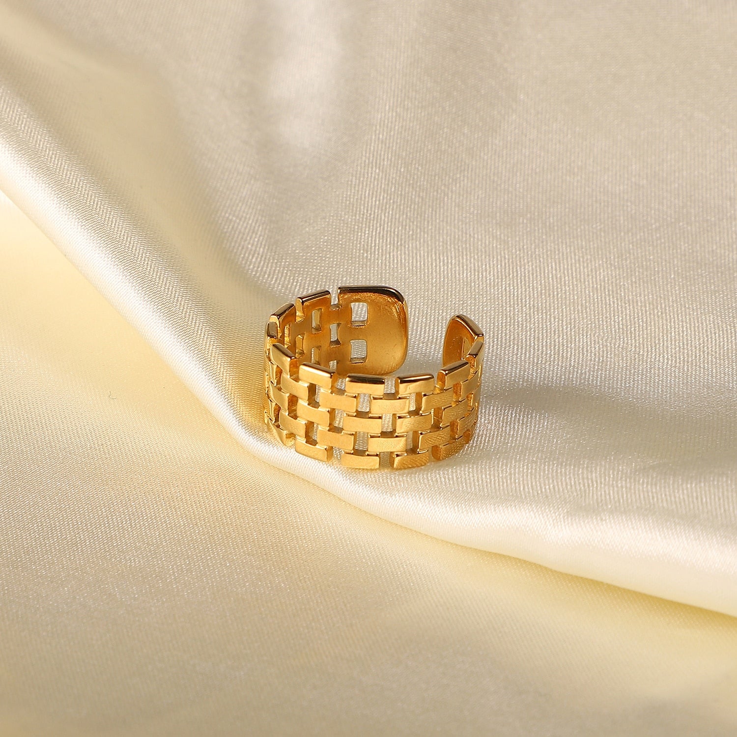 Back Plated Rings Stainless Steel Adjustable Gold Plated Rings