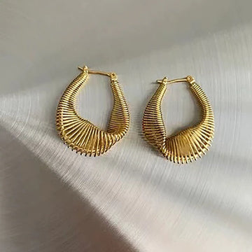 Geometric Irregular U-Shape Twisted Earrings