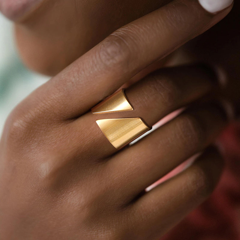 Stainless Steel Modern Wrap Wide Ring