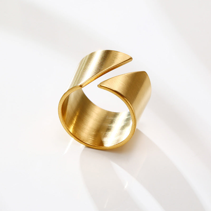 Stainless Steel Modern Wrap Wide Ring