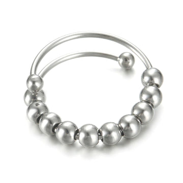 Stainless Steel Rotate Beads Adjustable Rings
