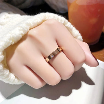 Trendy Stainless Steel Rose Gold Colour Love Ring